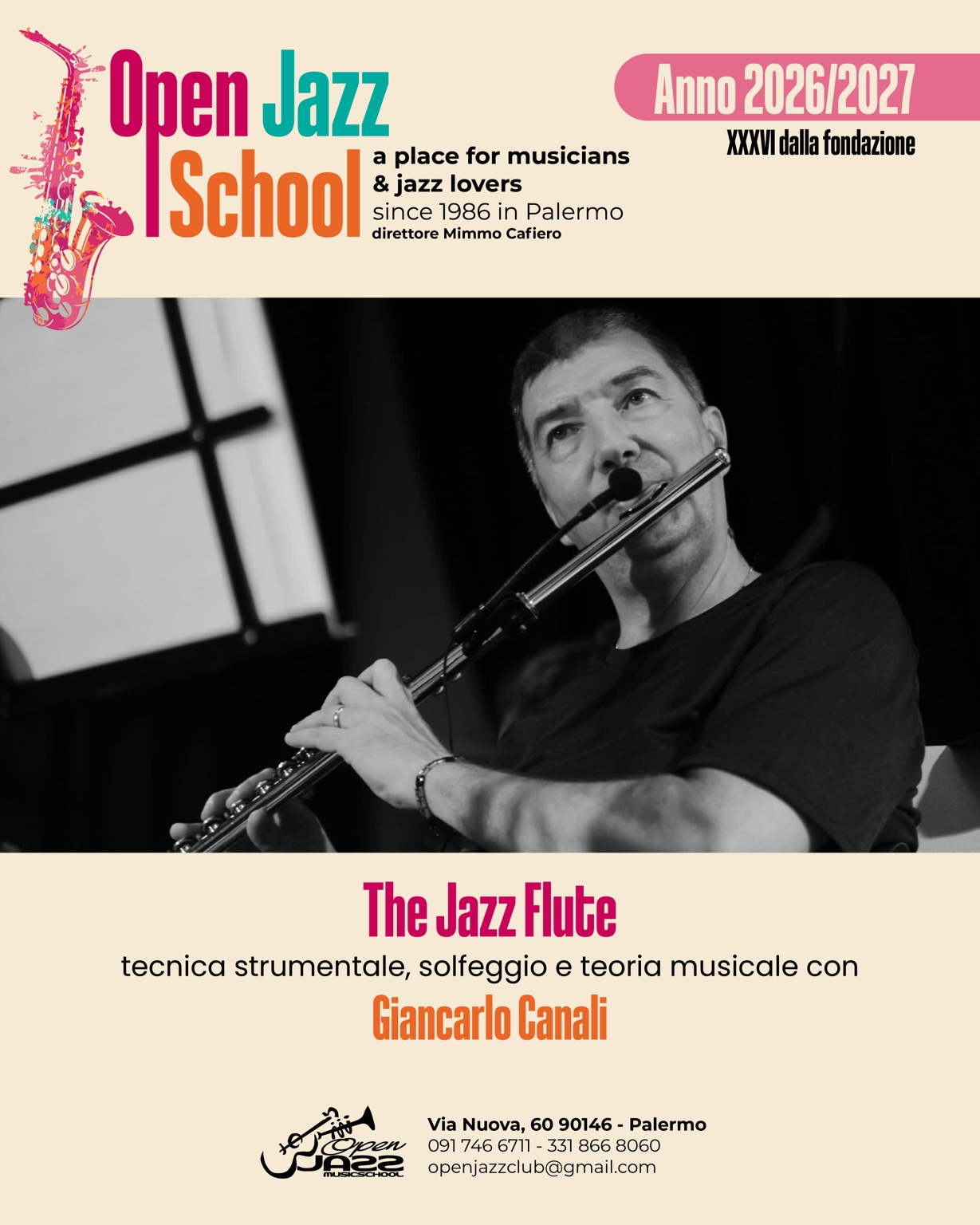 Locandina The Jazz Flute con Giancarlo Canali