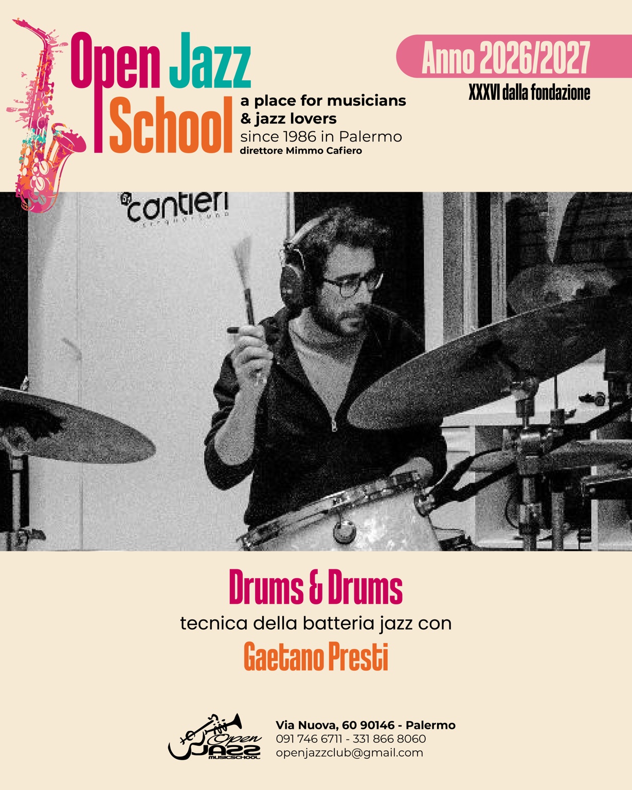 Locandina Drums & Drums con Gaetano Presti